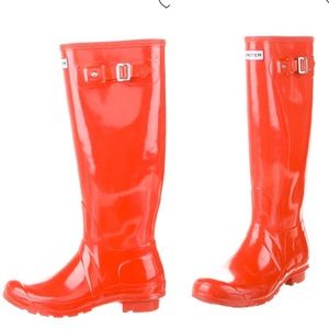 Hunter ☔️Rain rubber boots size 8 Orange/Red